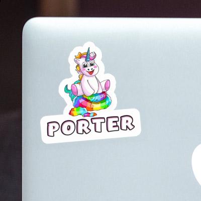 Aufkleber Porter Baby Einhorn Laptop Image