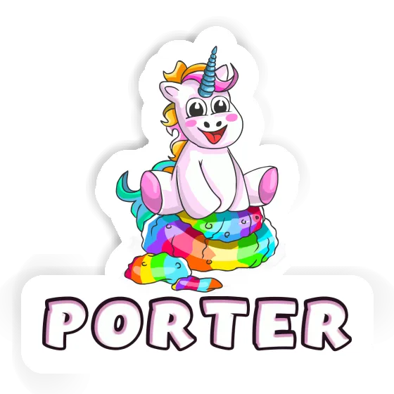 Porter Sticker Baby Unicorn Laptop Image