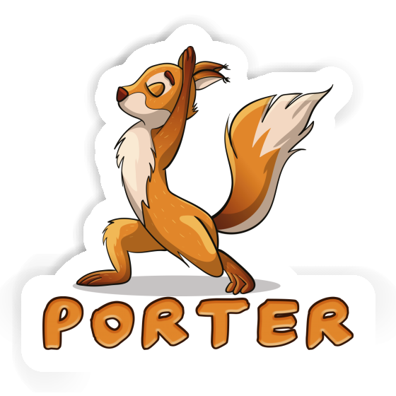 Yoga-Eichhörnchen Aufkleber Porter Laptop Image