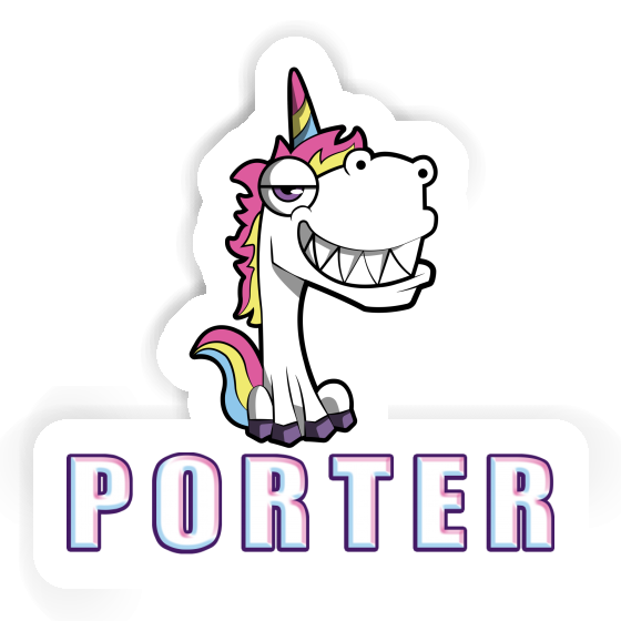 Sticker Porter Grinse-Einhorn Gift package Image