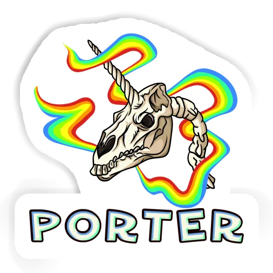 Sticker Einhorn-Totenkopf Porter Laptop Image