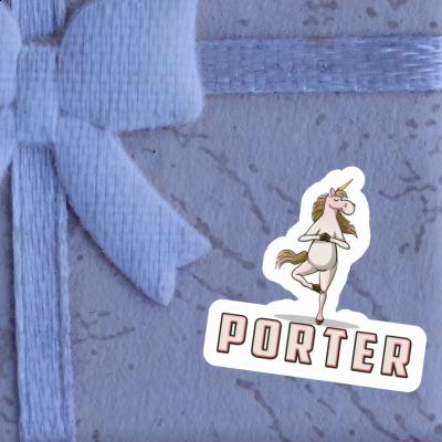 Sticker Porter Yoga-Einhorn Image