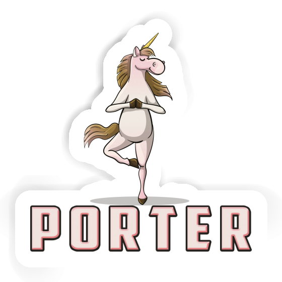 Sticker Porter Yoga-Einhorn Gift package Image