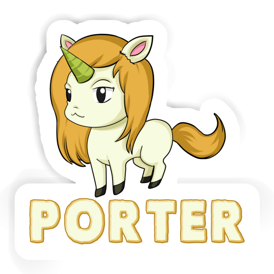 Sticker Porter Unicorn Laptop Image