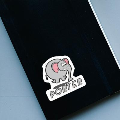 Sticker Jumping Elephant Porter Laptop Image