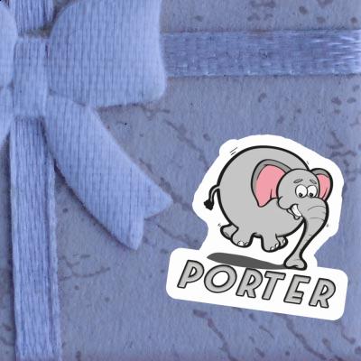 Sticker Jumping Elephant Porter Notebook Image