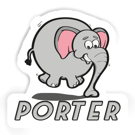 Sticker Jumping Elephant Porter Image