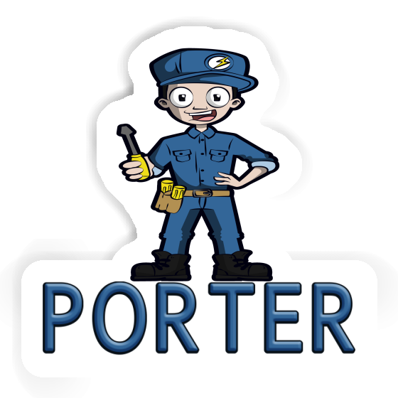 Sticker Elektriker Porter Gift package Image
