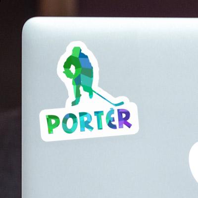 Hockey Player Sticker Porter Notebook Image
