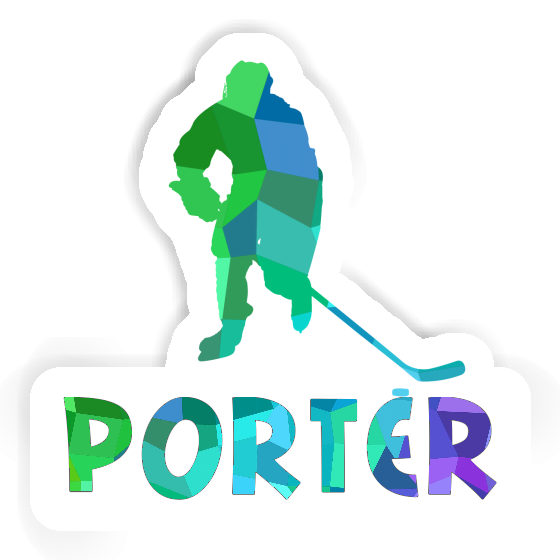 Hockey Player Sticker Porter Laptop Image