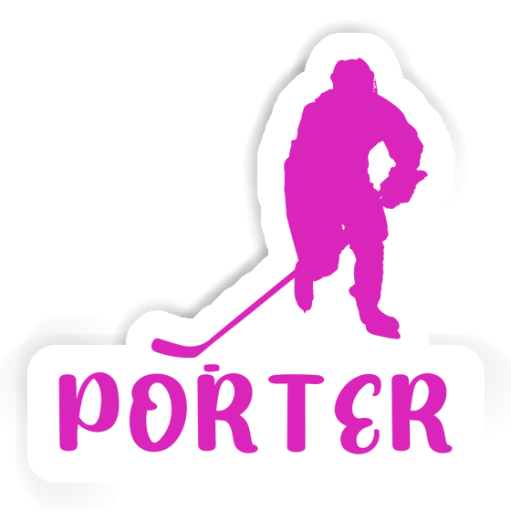 Sticker Hockey Player Porter Laptop Image