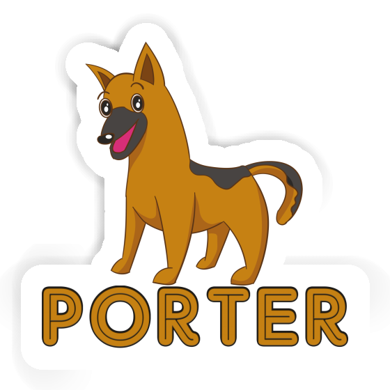 Sticker Porter Schäferhund Gift package Image