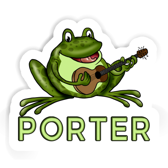 Porter Autocollant Grenouille à guitare Image