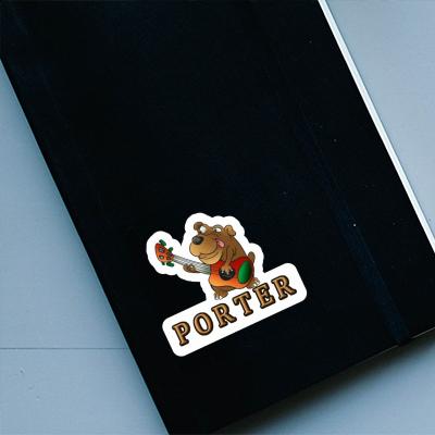 Guitar Dog Sticker Porter Laptop Image