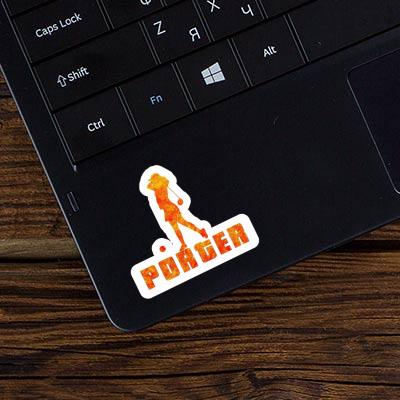 Golfer Sticker Porter Laptop Image