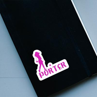 Sticker Golfer Porter Laptop Image