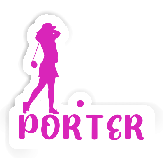 Sticker Golfer Porter Notebook Image