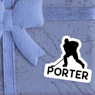 Autocollant Joueur de hockey Porter Laptop Image