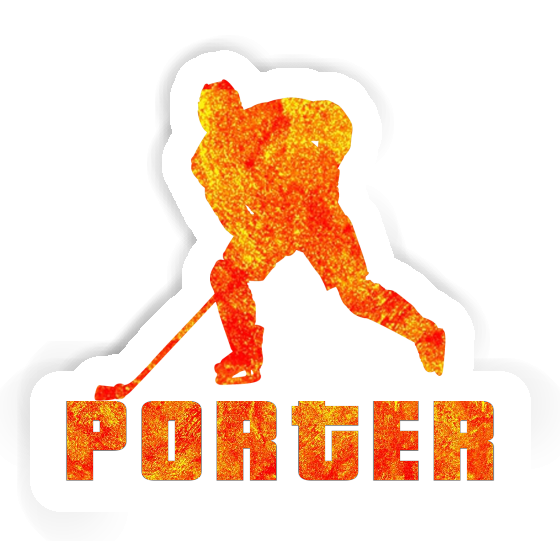 Porter Sticker Hockey Player Laptop Image