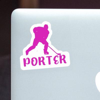 Hockey Player Sticker Porter Notebook Image