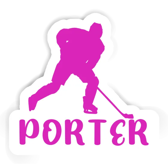 Hockey Player Sticker Porter Notebook Image