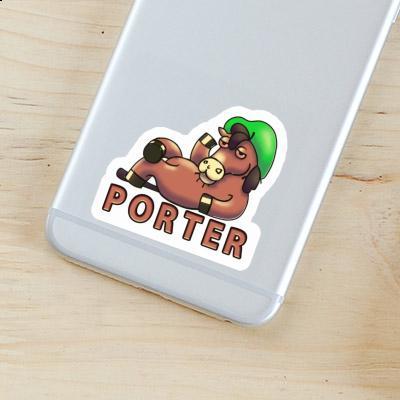 Sticker Porter Lying horse Gift package Image