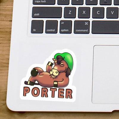 Sticker Porter Lying horse Gift package Image