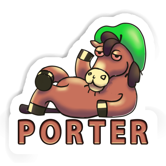 Sticker Porter Lying horse Image