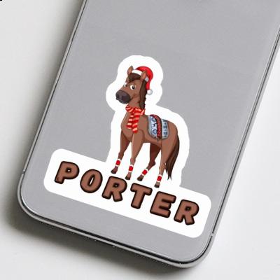 Porter Sticker Christmas Horse Notebook Image