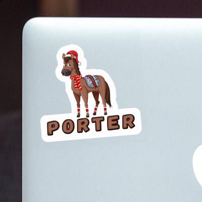 Sticker Porter Weihnachtspferd Gift package Image