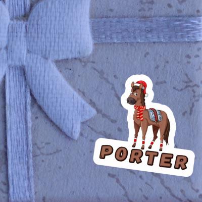 Sticker Porter Weihnachtspferd Laptop Image