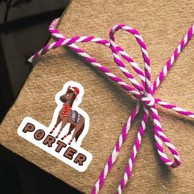 Porter Sticker Christmas Horse Laptop Image