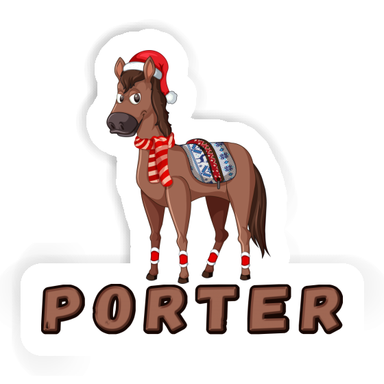 Porter Sticker Christmas Horse Gift package Image