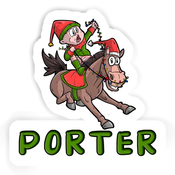 Aufkleber Weihnachtspferd Porter Laptop Image
