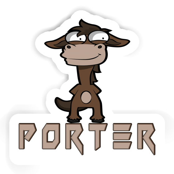 Sticker Porter Standing Horse Gift package Image