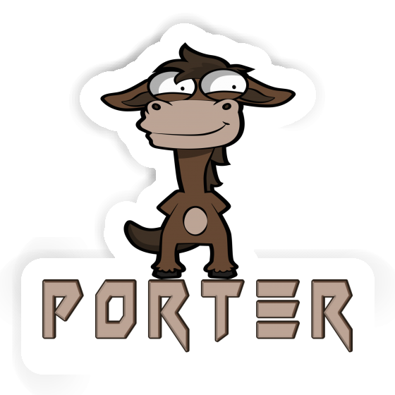 Sticker Porter Standing Horse Image