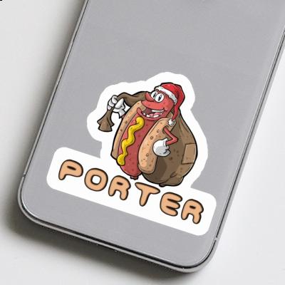 Sticker Christmas Hot Dog Porter Laptop Image