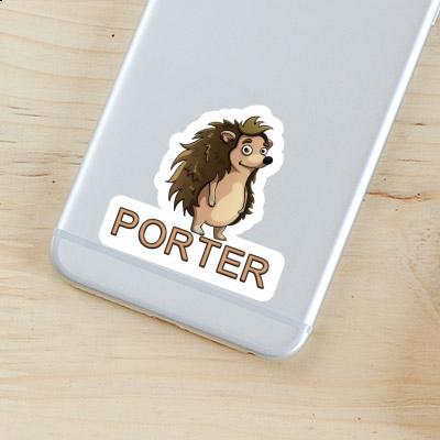 Sticker Porter Standing Hedgehog Image