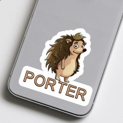 Sticker Porter Standing Hedgehog Gift package Image