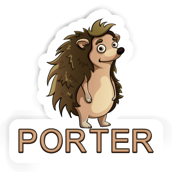 Sticker Porter Standing Hedgehog Laptop Image