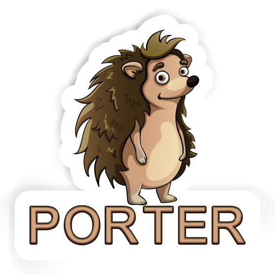 Sticker Porter Standing Hedgehog Image