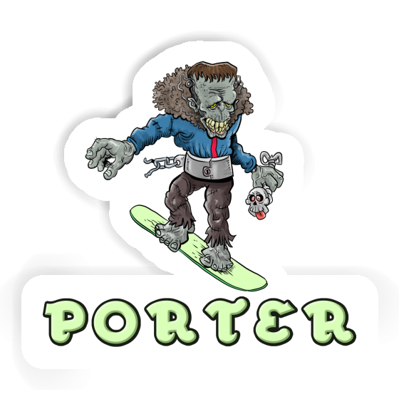 Sticker Snowboarder Porter Image