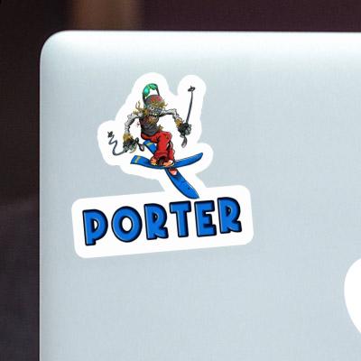 Skier Sticker Porter Laptop Image