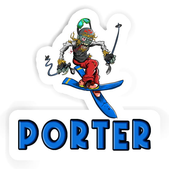 Sticker Skifahrer Porter Laptop Image