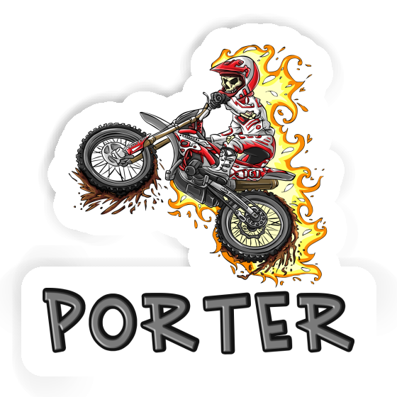 Motocross Rider Sticker Porter Laptop Image