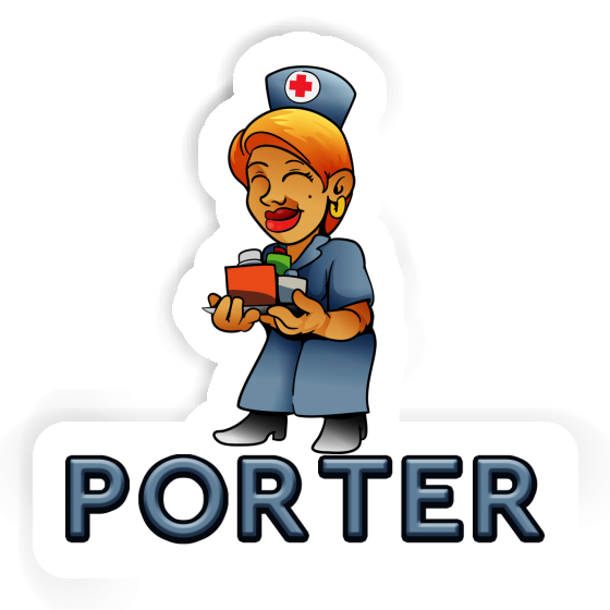 Sticker Porter Krankenschwester Gift package Image