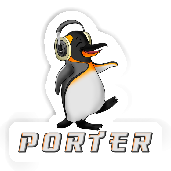 Sticker Music Penguin Porter Laptop Image