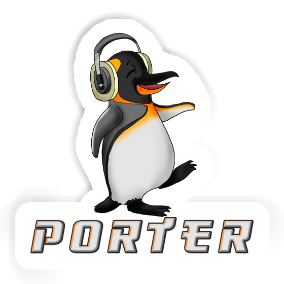 Sticker Porter Musik-Pinguin Image