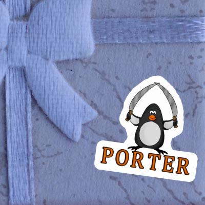 Sticker Fighting Penguin Porter Notebook Image