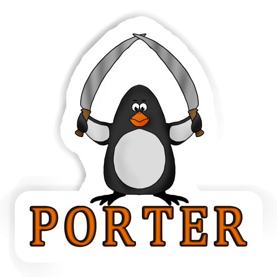 Sticker Fighting Penguin Porter Image